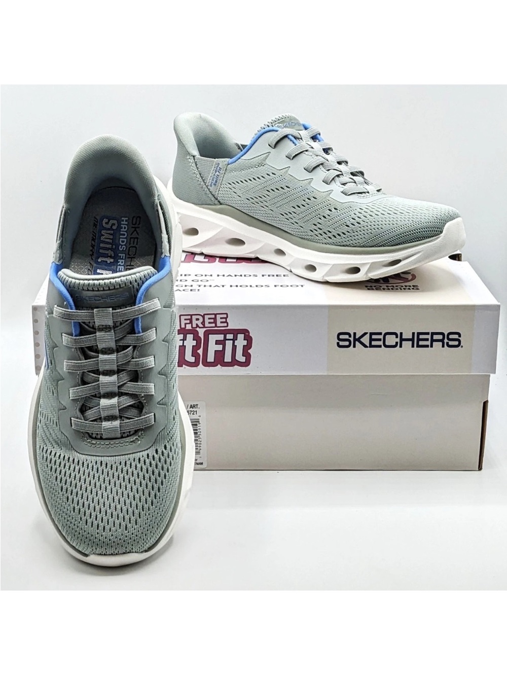 NWT Skechers Glide-Lite 2.0 Women’s 7M Swift Fit Athletic Comfort Shoe Slate lux